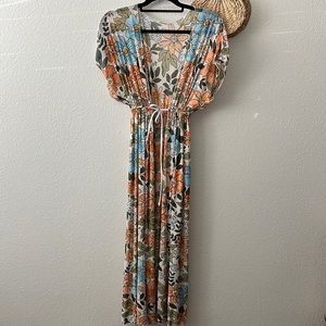 Stylish Swimwear Floral Maxi Coverup